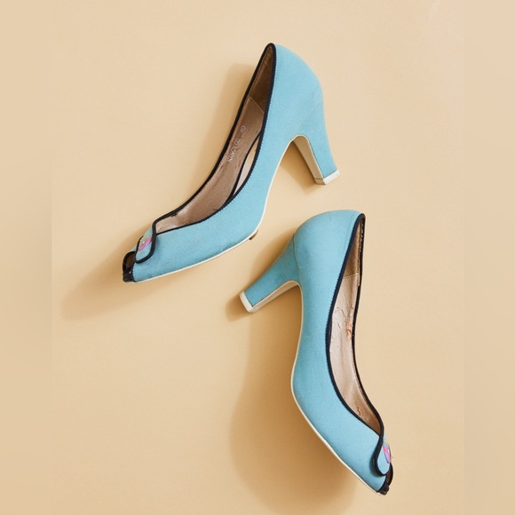 SWEAR London Blue Peep-Toe Pumps, 3” heel size 9 US/40 EU - Picture 3 of 6